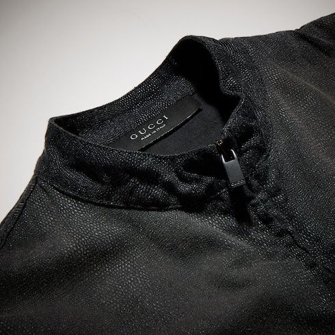 Men's Python Effect Cotton Viscose Blend Jacket