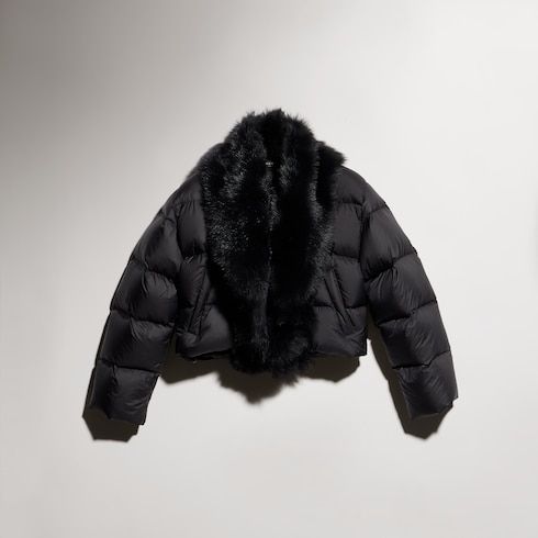 Women's Padded Polyester Shearling Jacket
