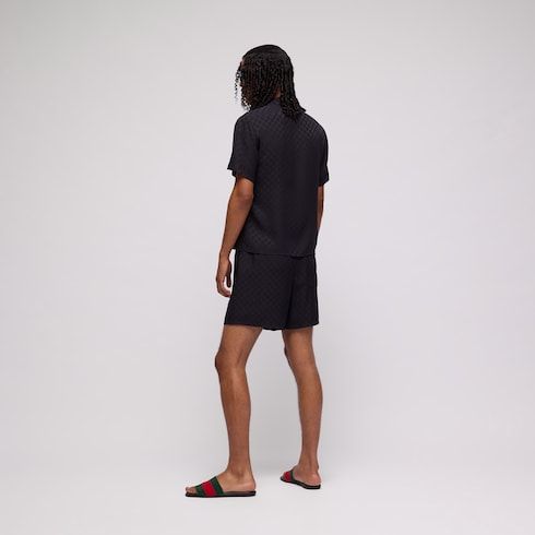 Men's Silk Jacquard Bowling Shirt
