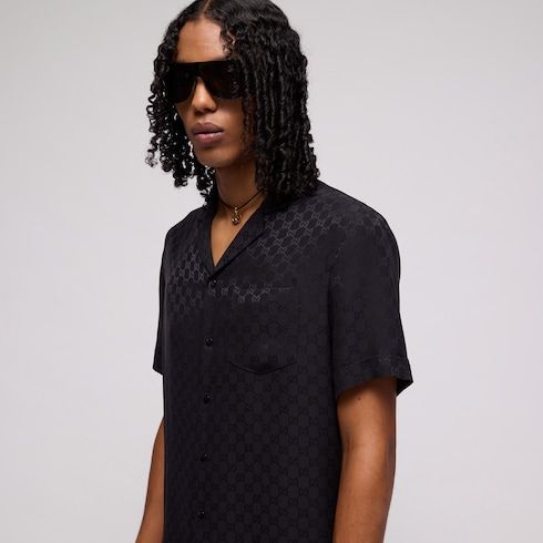 Men's Silk Jacquard Bowling Shirt