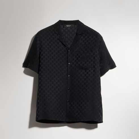 Men's Silk Jacquard Bowling Shirt