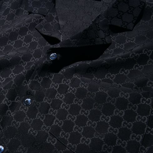Men's Silk Jacquard Bowling Shirt