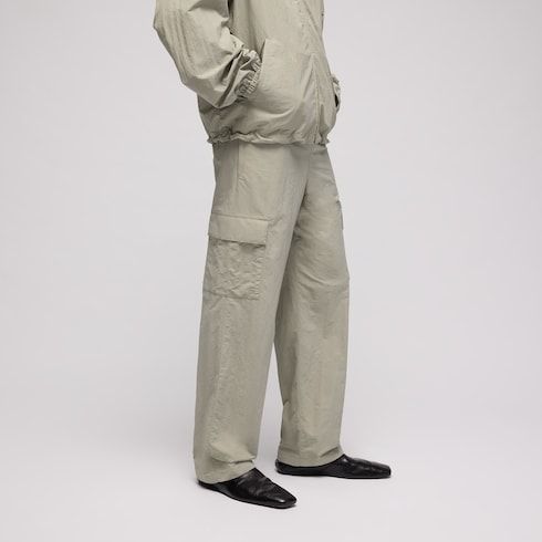 Men's Froissé Nylon Faille Cargo Pants