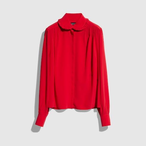 Women's Embroidered Silk Crêpe de Chine Shirt