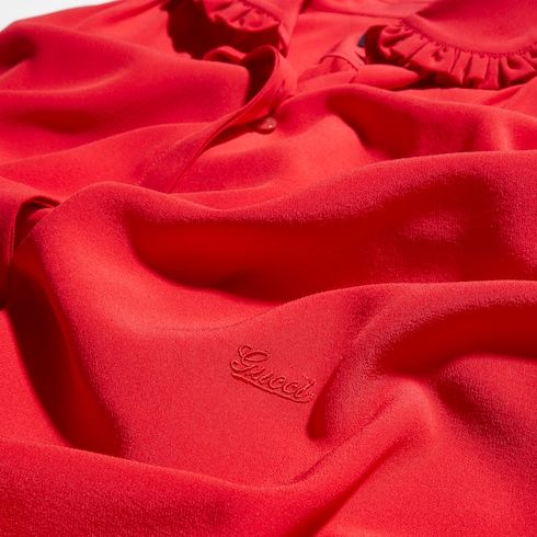Women's Embroidered Silk Crêpe de Chine Shirt