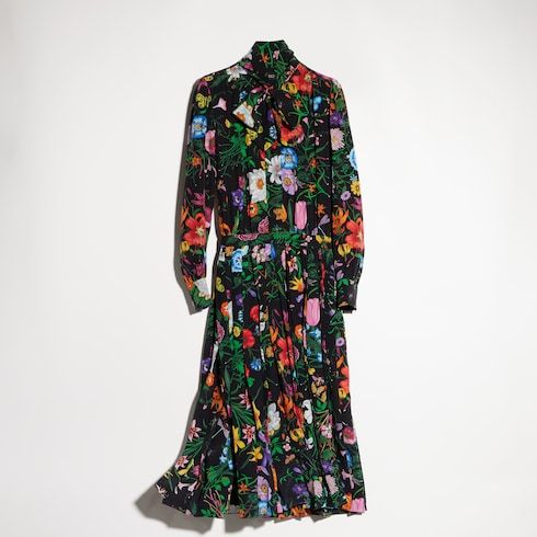 Women's Printed Silk Crêpe de Chine Dress