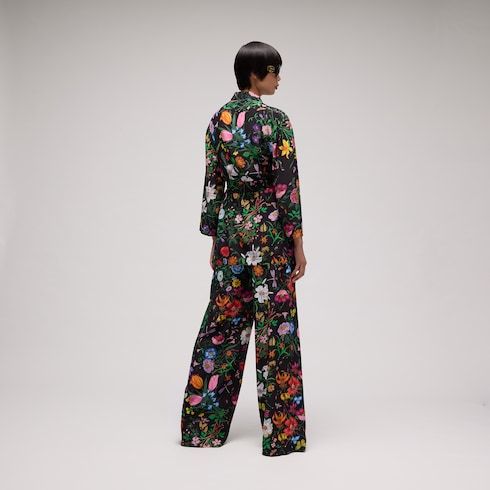 Women's Printed Silk Crêpe de Chine Leisure Pants
