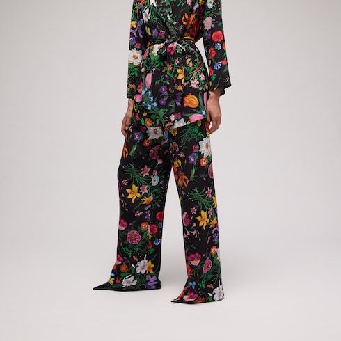 Women's Printed Silk Crêpe de Chine Leisure Pants
