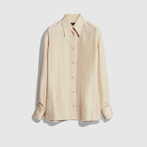Women's Crest Jacquard Silk Habotai Shirt