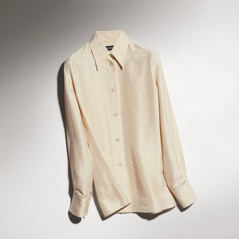 Women's Crest Jacquard Silk Habotai Shirt