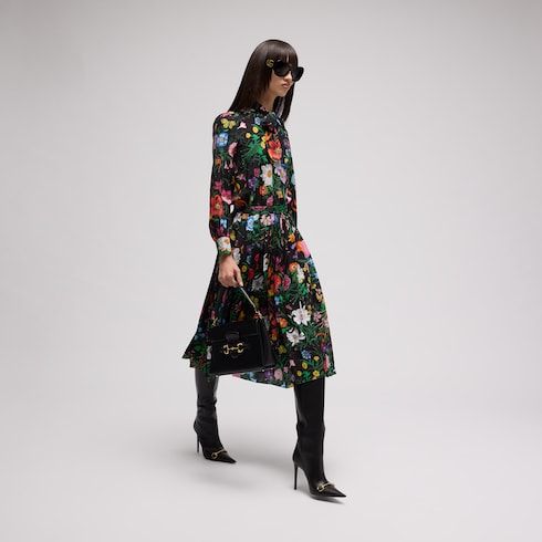 Women's Printed Silk Crêpe de Chine Dress