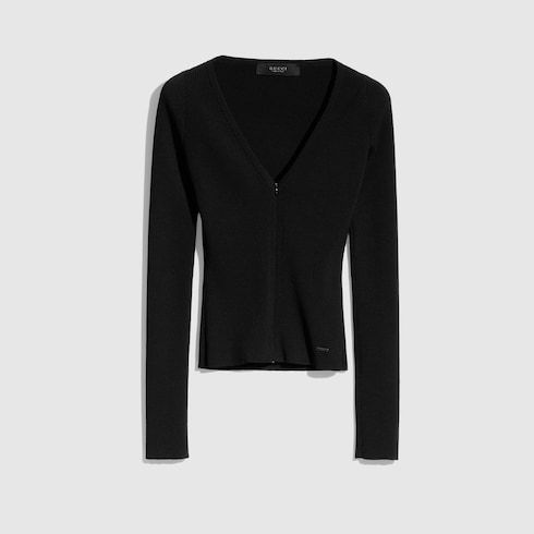Women's Rib Viscose Zip Cardigan