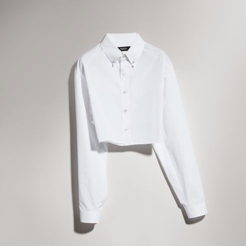 Women's Cropped Cotton Poplin Shirt