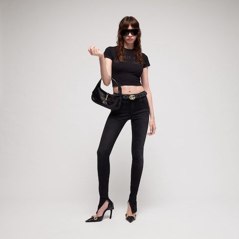 Women's Double G Buckle Denim Belt