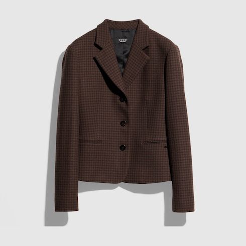 Women's Gingham Wool Jacket