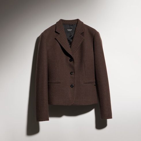 Women's Gingham Wool Jacket