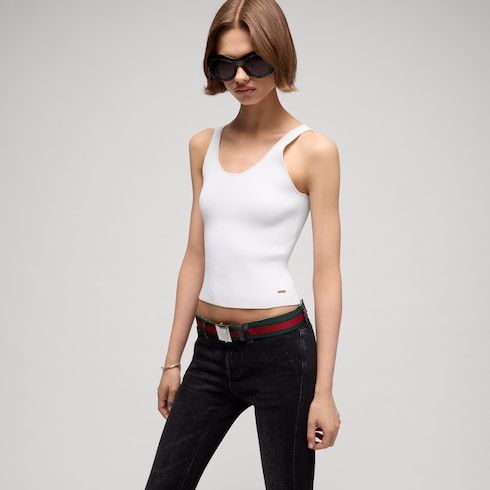 Women's Rib Viscose Tank Top with Cardigan