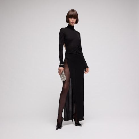 Women's Viscose Crêpe Jersey Long Dress