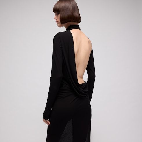 Women's Viscose Crêpe Jersey Long Dress