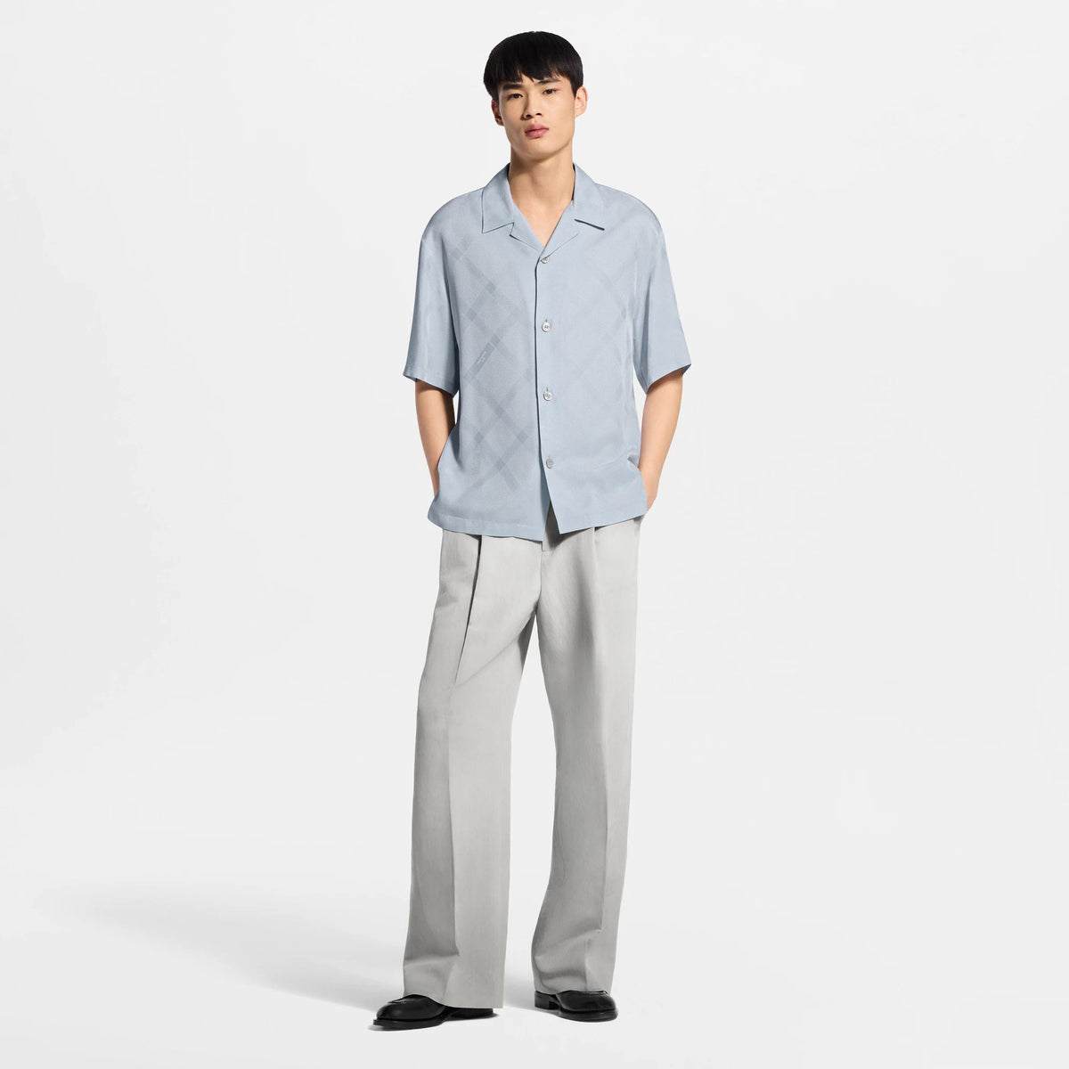 Men's Jacquard Short-Sleeved Shirt