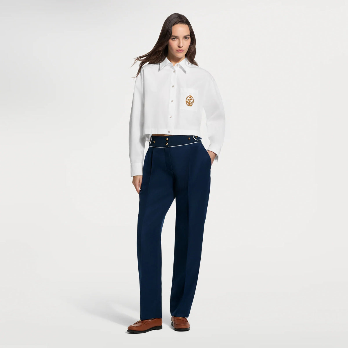Women's Anchor Patch Cropped Shirt