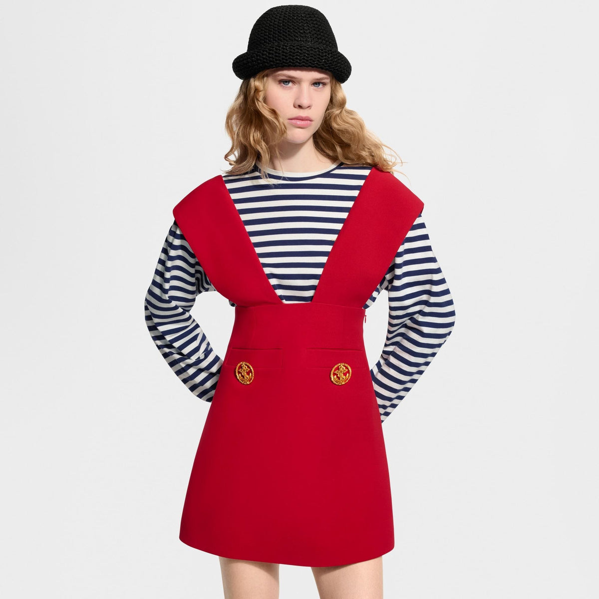 Women's Anchor Button Strap Dress