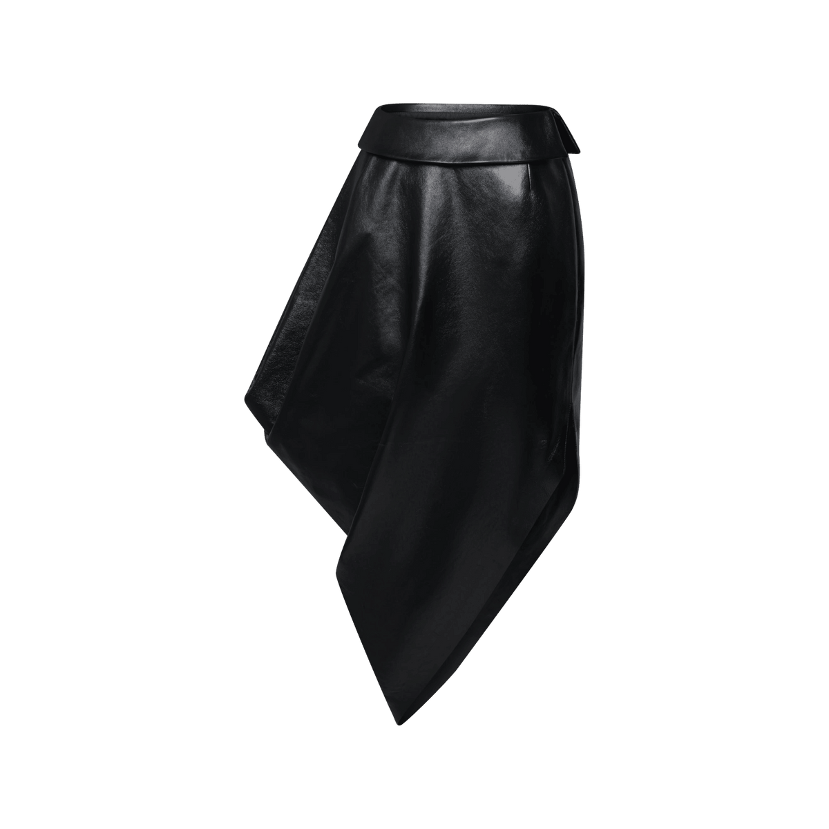 Women's Asymmetrical Leather Skirt