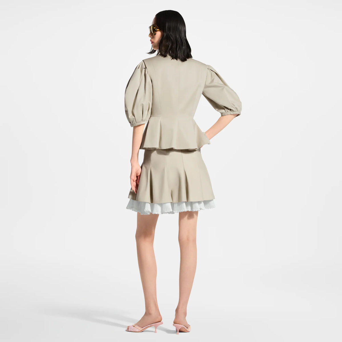 Women's Balloon Sleeve Cotton Gabardine Jacket