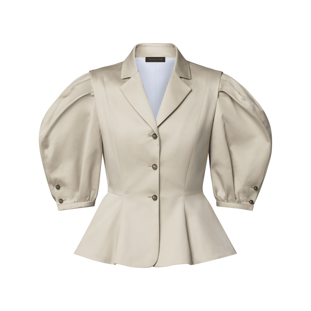 Women's Balloon Sleeve Cotton Gabardine Jacket