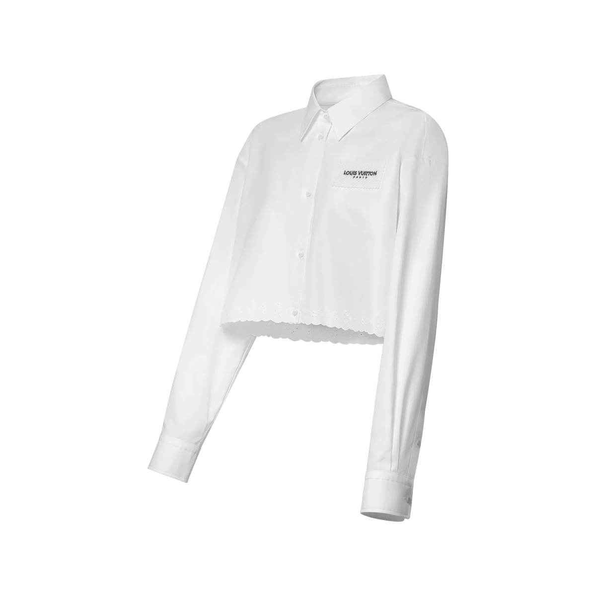 Women's Broderie Trim Cropped Shirt