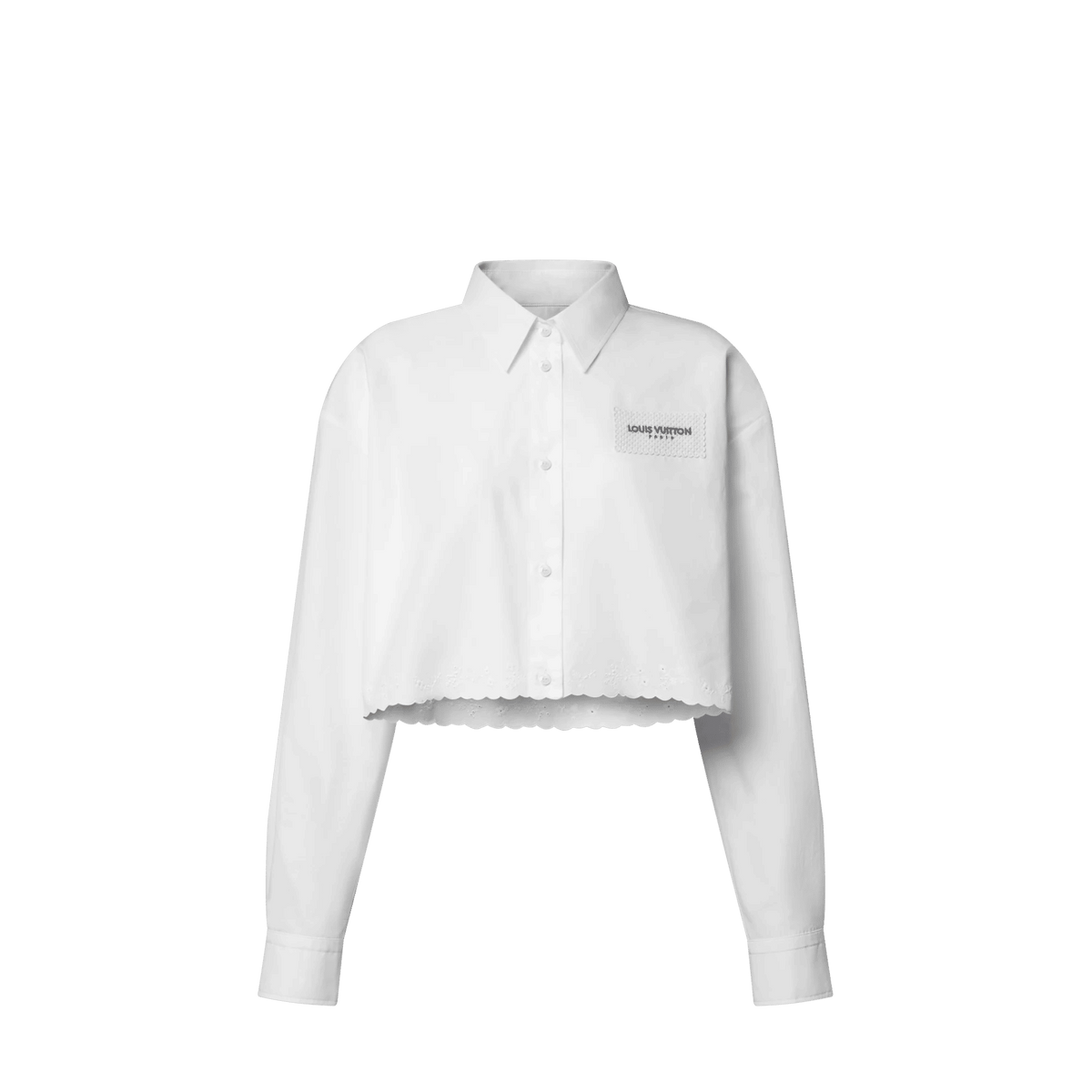 Women's Broderie Trim Cropped Shirt