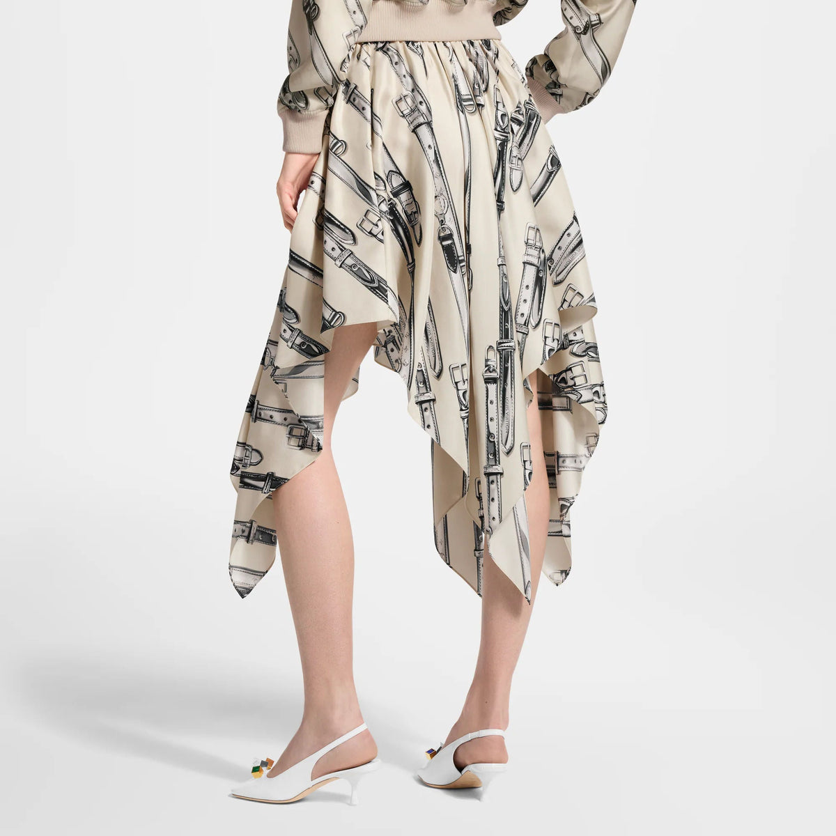 Women's Buckle Up Handkerchief Silk Skirt