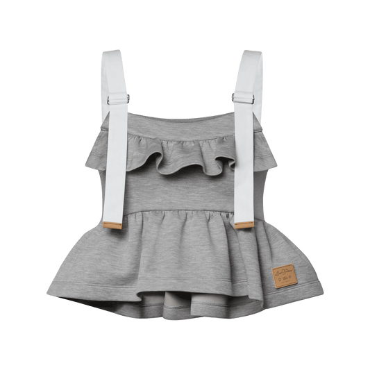 Women's Contrast Strap Peplum Crop Top