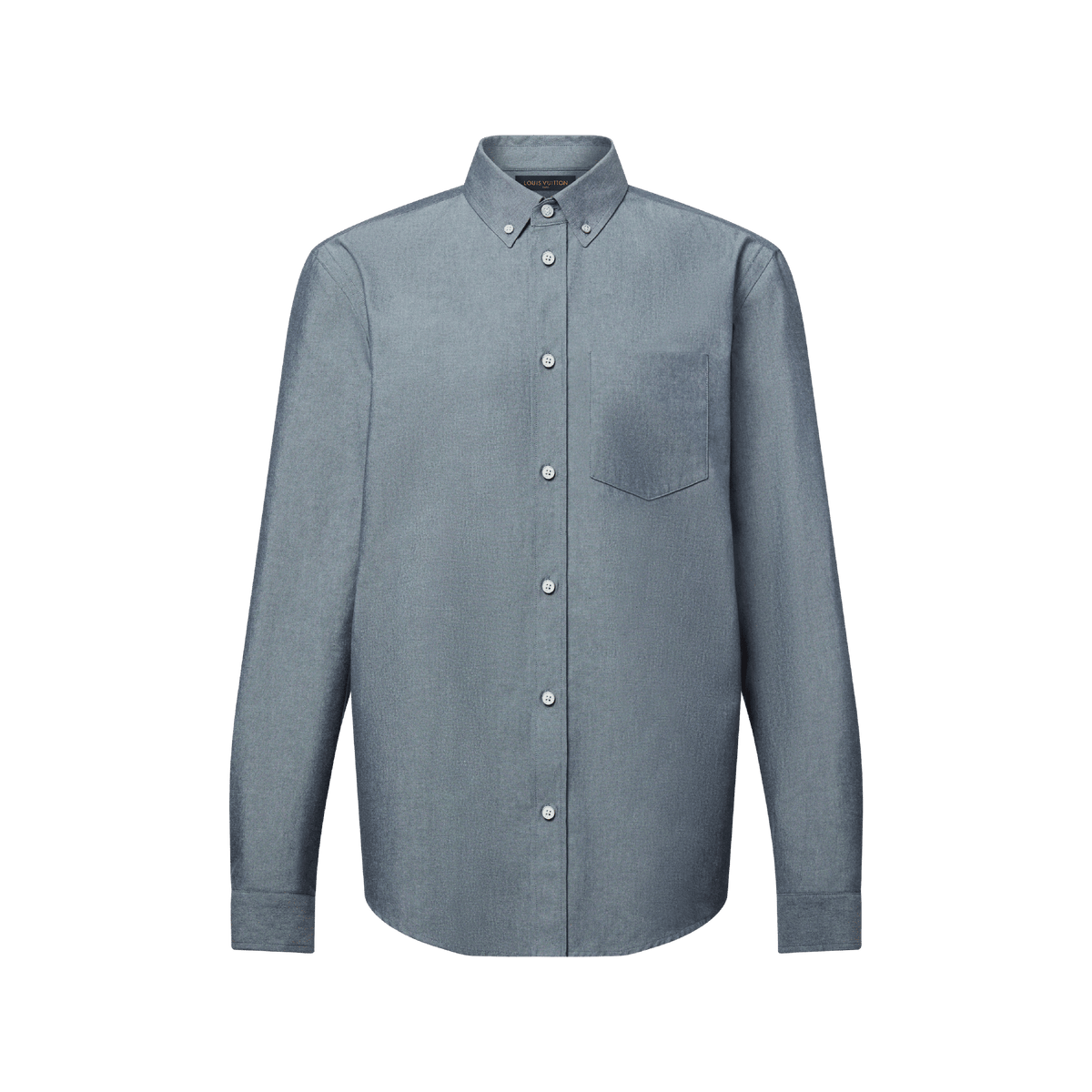 Men's Cotton-Silk Chambray Long-Sleeved Shirt