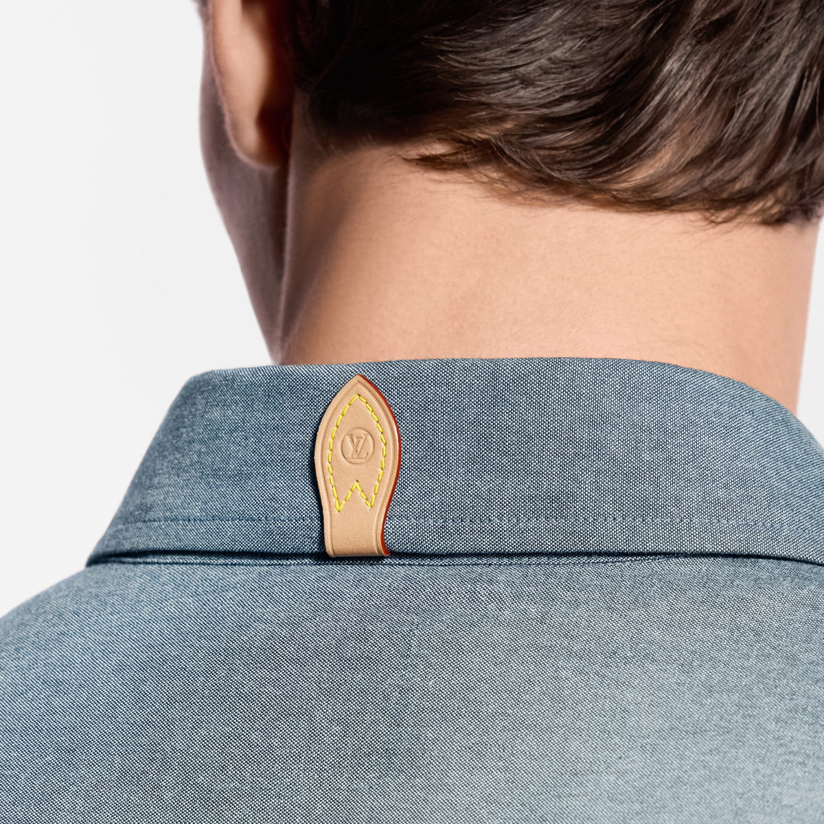 Men's Cotton-Silk Chambray Long-Sleeved Shirt