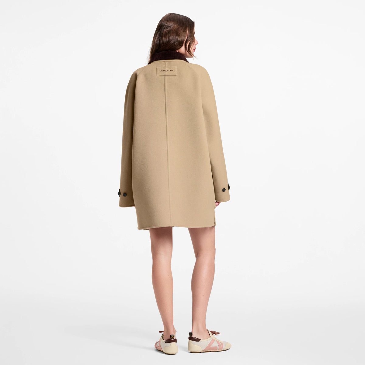 Women's Contrast Collar Button-Up Coat