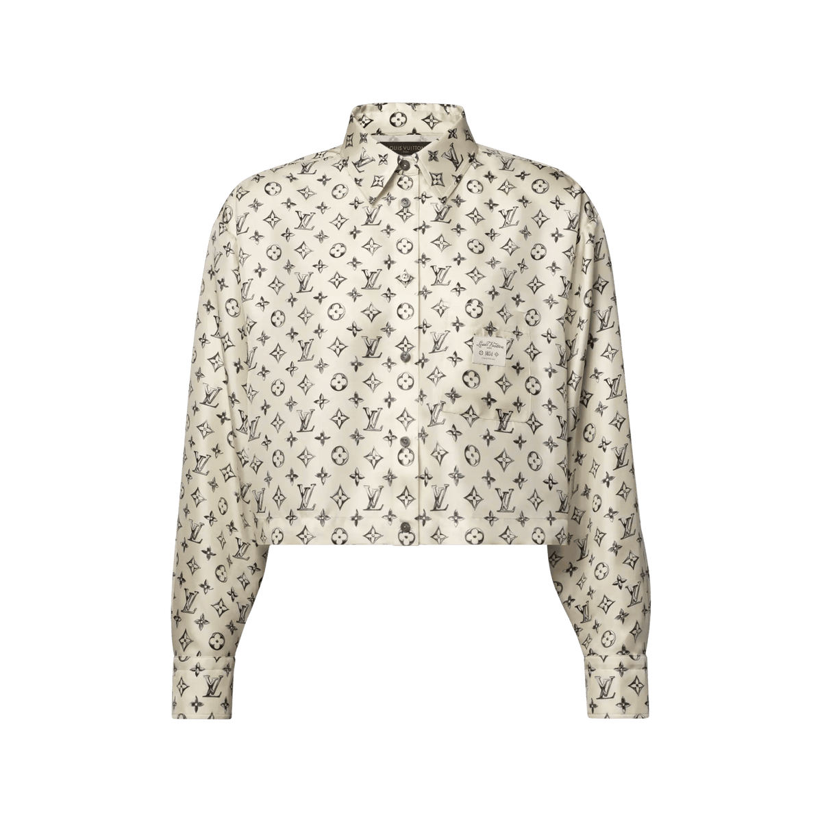 Women's Cropped Buckle Up Silk Shirt