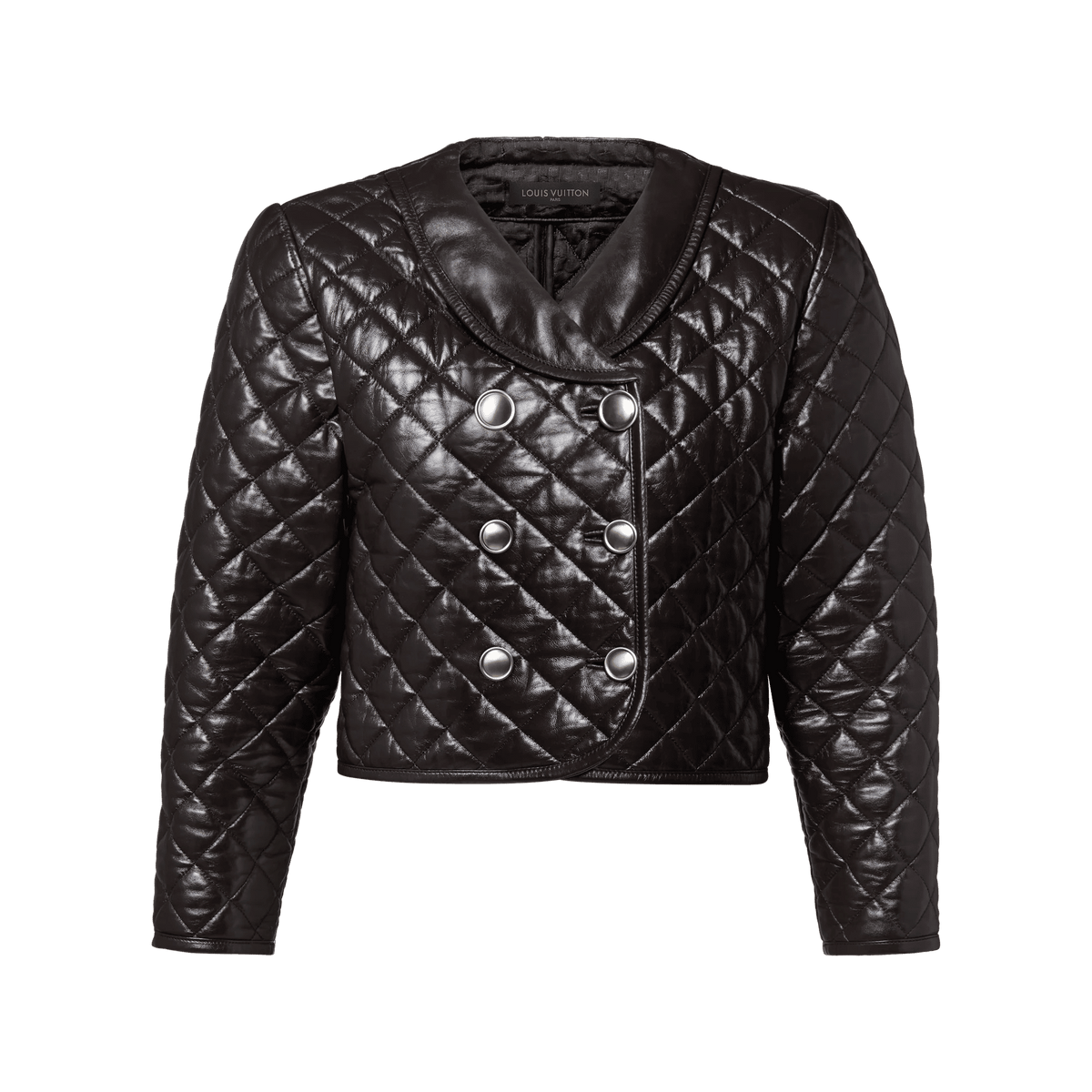 Women's Cropped Quilted Leather Jacket
