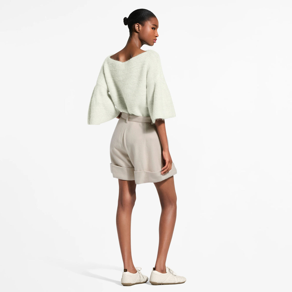 Women's Cuffed Wool-Cashmere Shorts