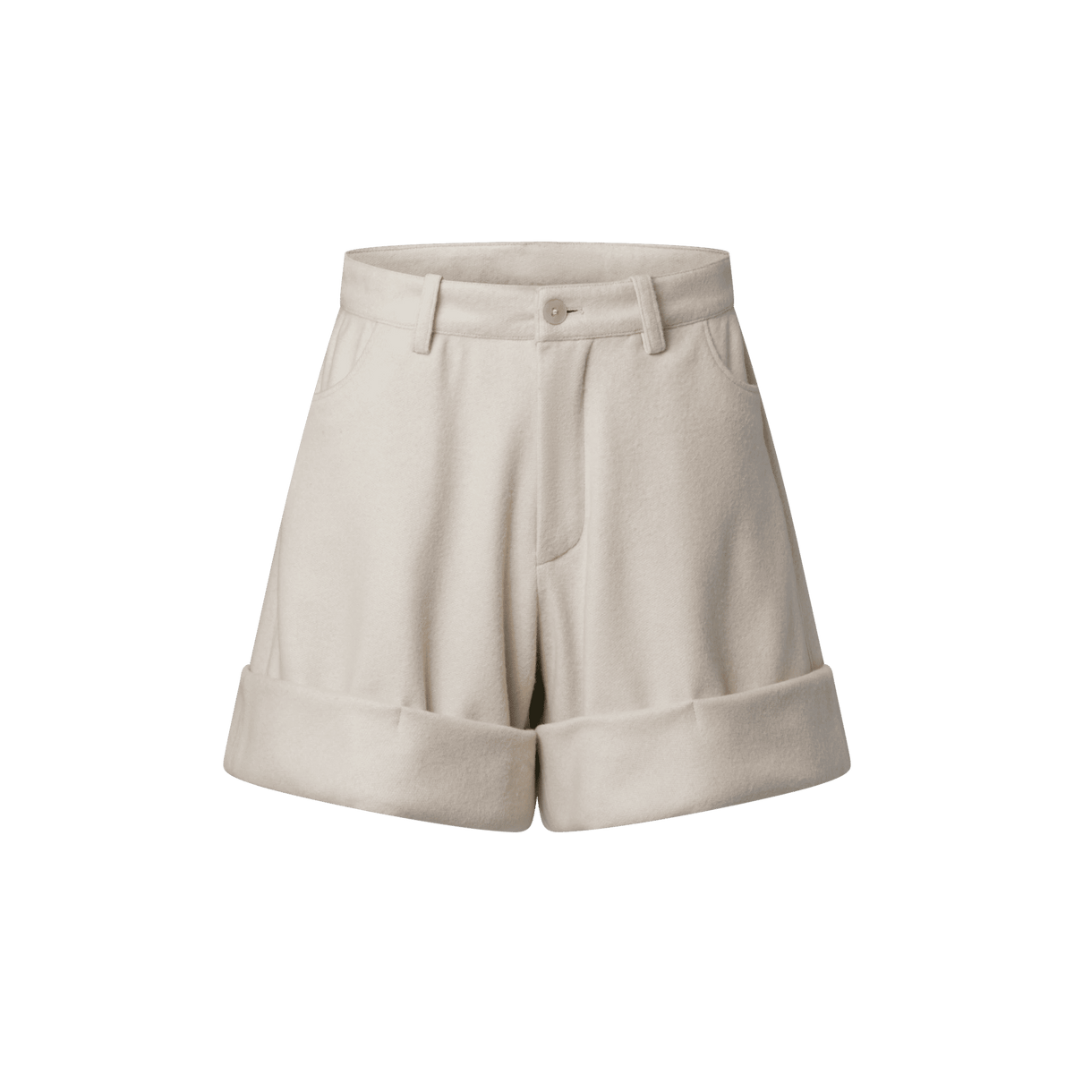 Women's Cuffed Wool-Cashmere Shorts