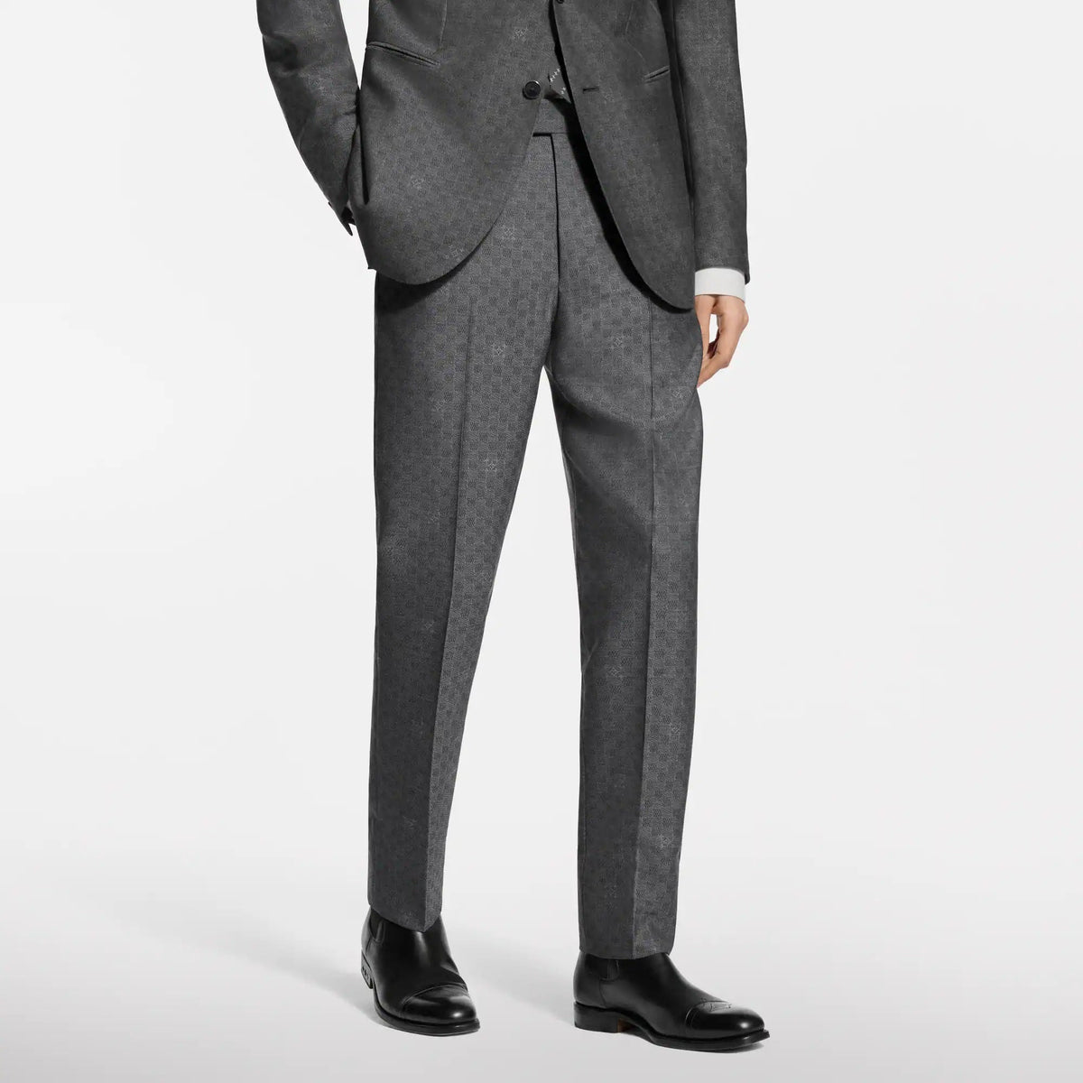 Men's Damier Jacquard Wool Cigarette Pants
