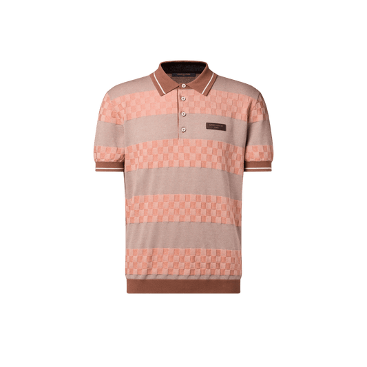 Men's Damier Striped Polo Shirt