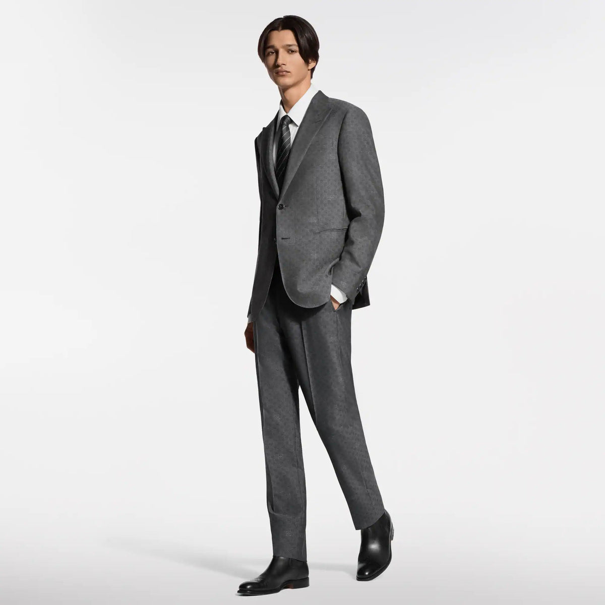 Men's Damier Jacquard Wool Cigarette Pants