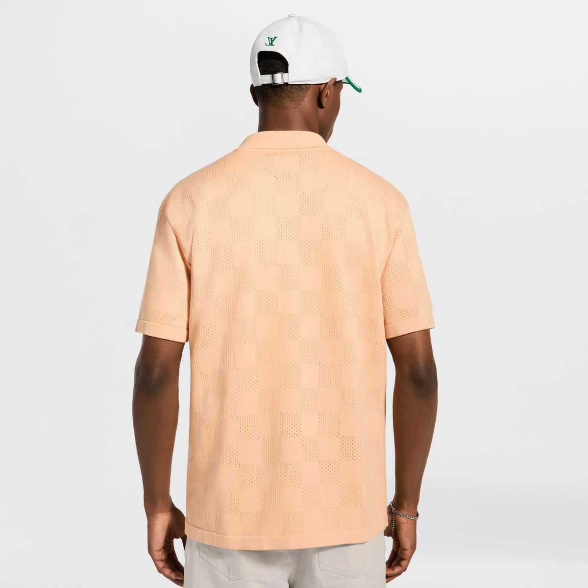 Men's Damier Pointelle Short-Sleeved Shirt