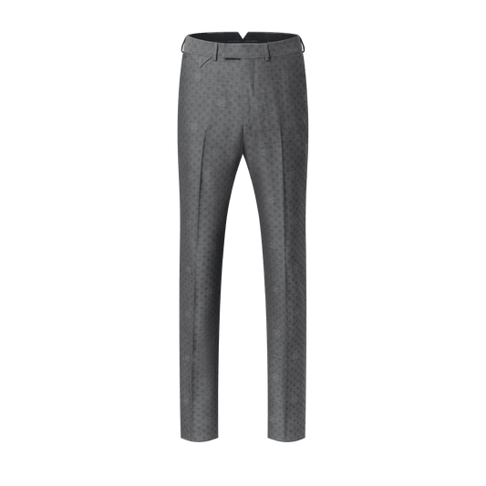 Men's Damier Jacquard Wool Cigarette Pants
