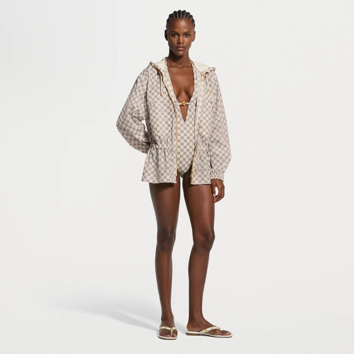 Women's Damier Hooded Parka