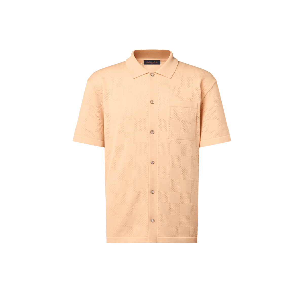 Men's Damier Pointelle Short-Sleeved Shirt
