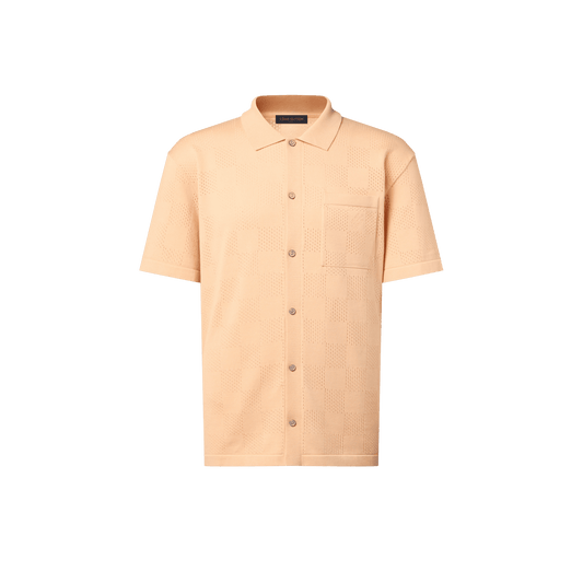 Men's Damier Pointelle Short-Sleeved Shirt