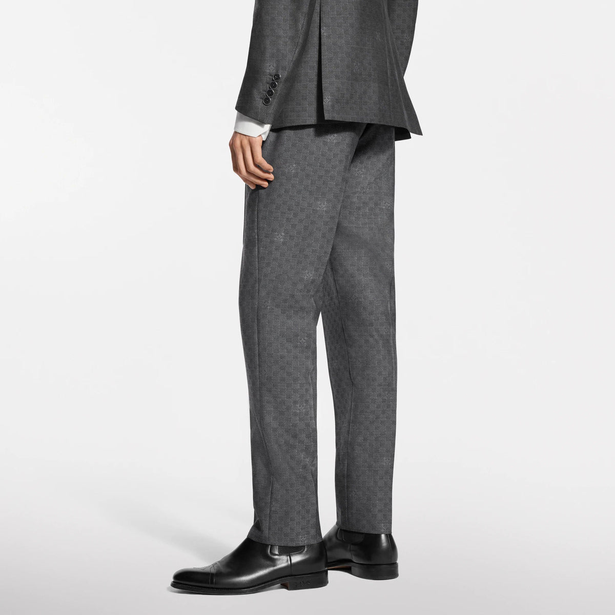 Men's Damier Jacquard Wool Cigarette Pants
