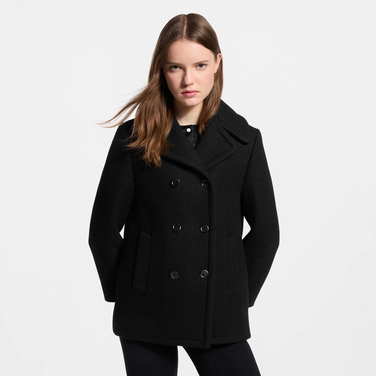 Women's Double-Breasted Wool Pea Coat